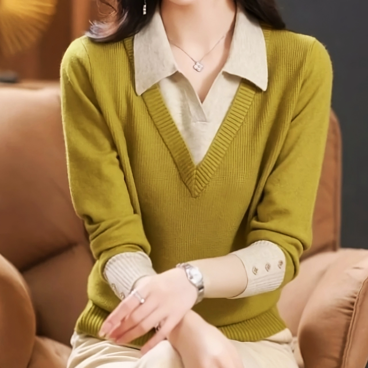Valeria Layered Look Sweater