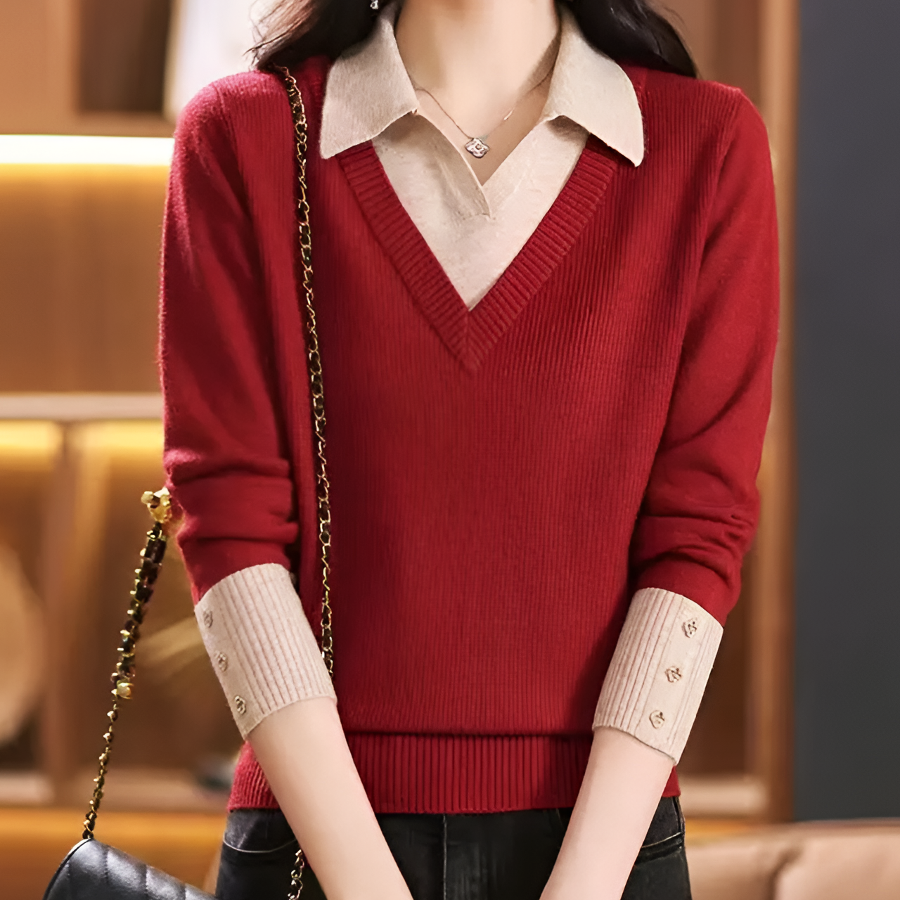 Valeria Layered Look Sweater