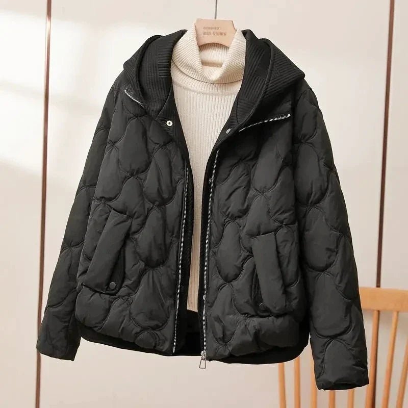 Drop Quilted Hooded Cotton Jacket
