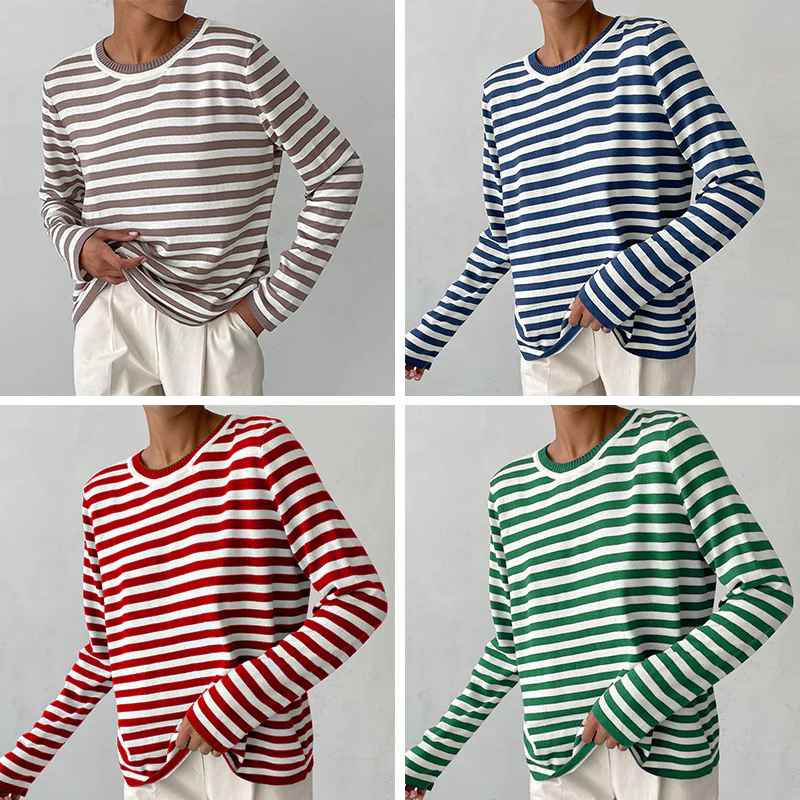 Celeste Striped Long-Sleeve Top
