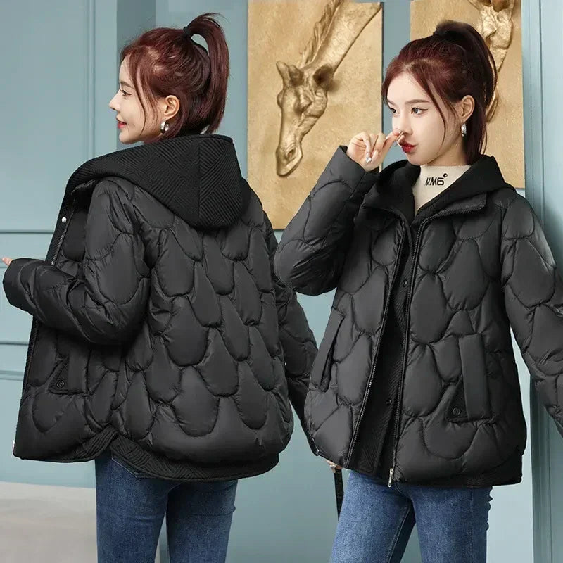 Drop Quilted Hooded Cotton Jacket