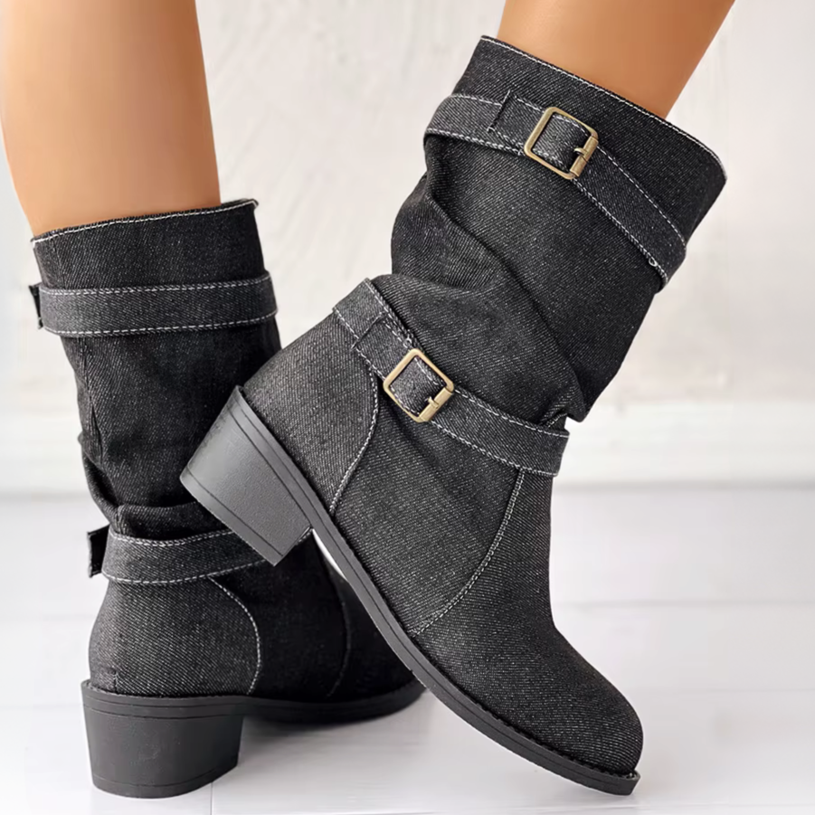 Nola Denim Mid-Calf Boot