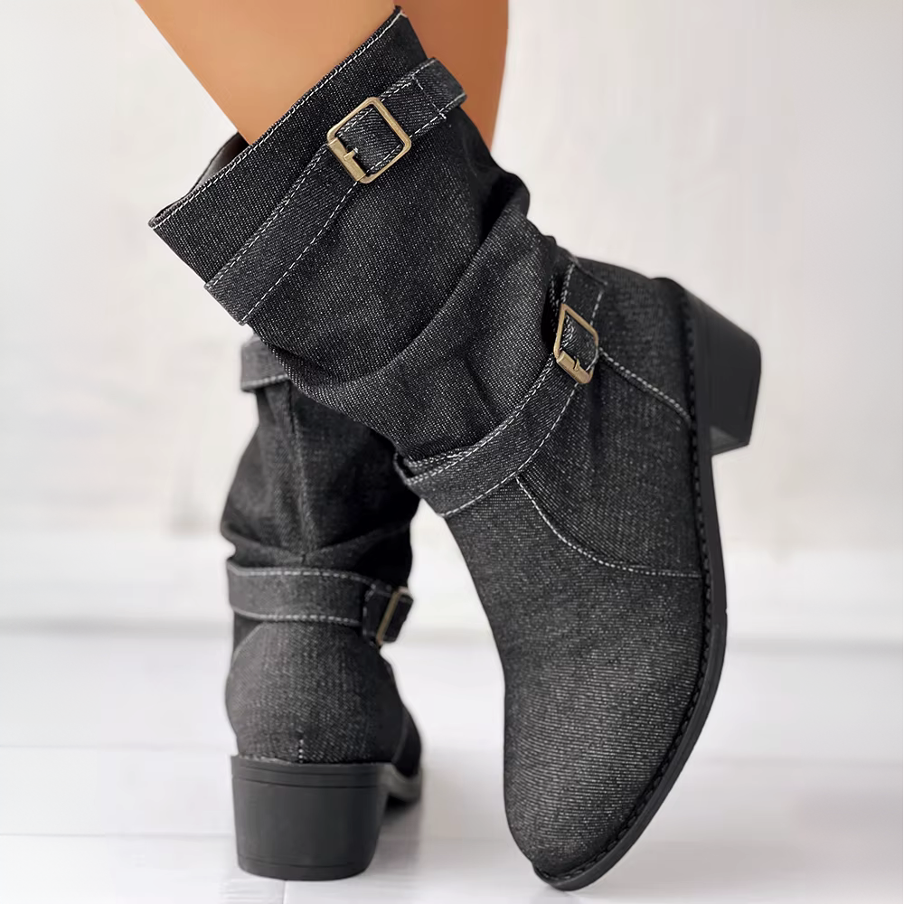 Nola Denim Mid-Calf Boot