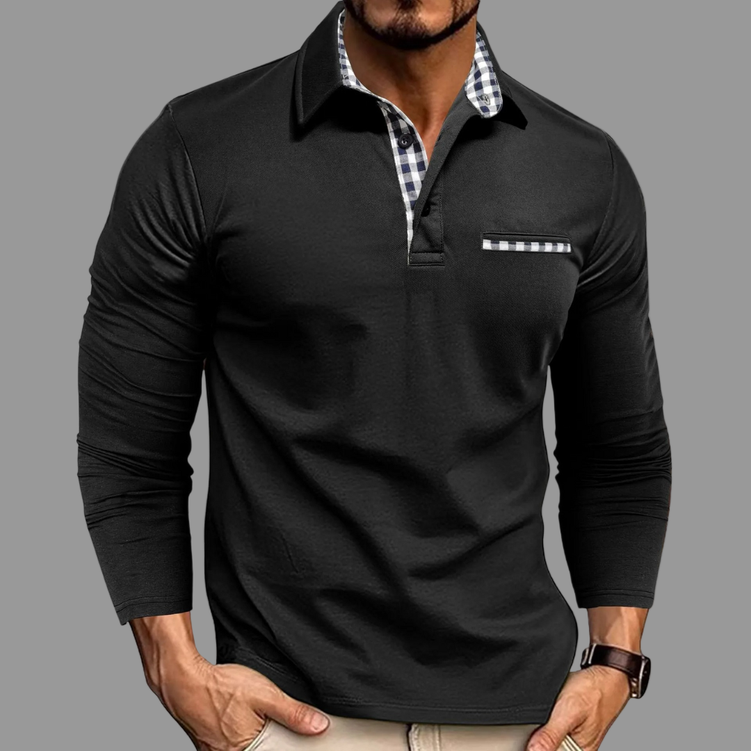 Calen Long-Sleeve Polo Shirt