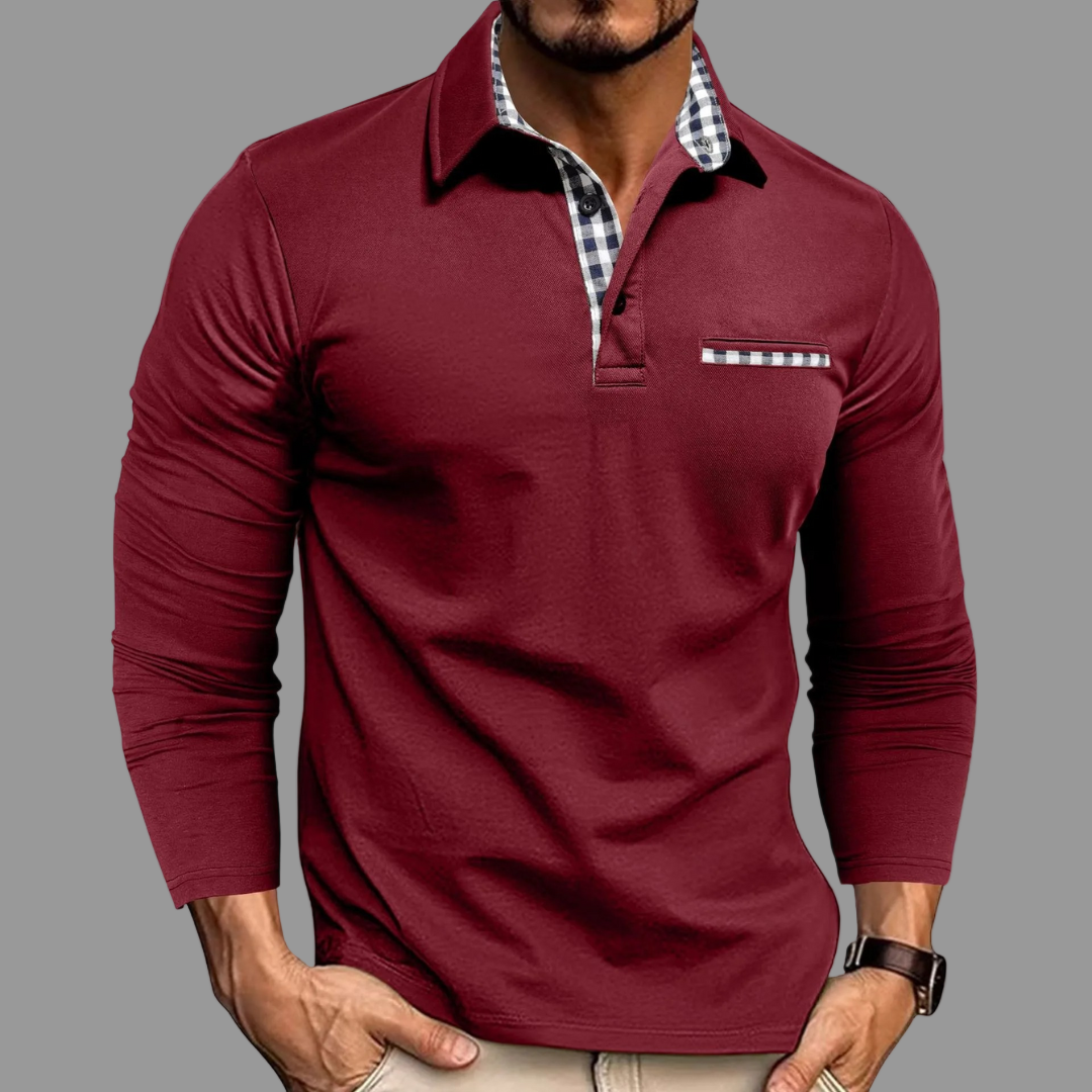 Calen Long-Sleeve Polo Shirt