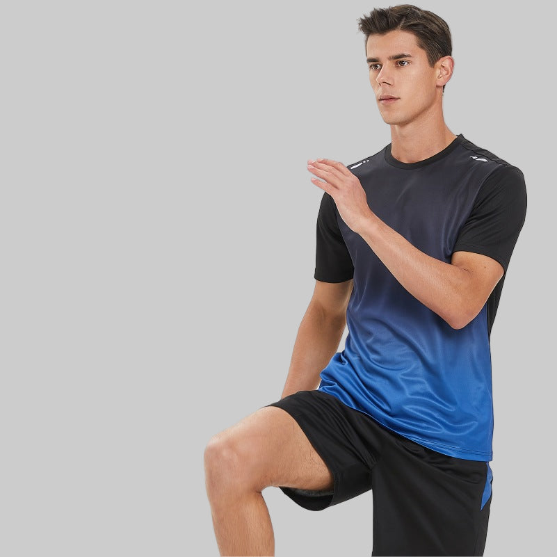 Sportswear Suit Men's Running Clothes Short-sleeved Ice Silk Summer Quick-drying Clothes Fitness Clothes Loose Breathable T-shirt Shorts