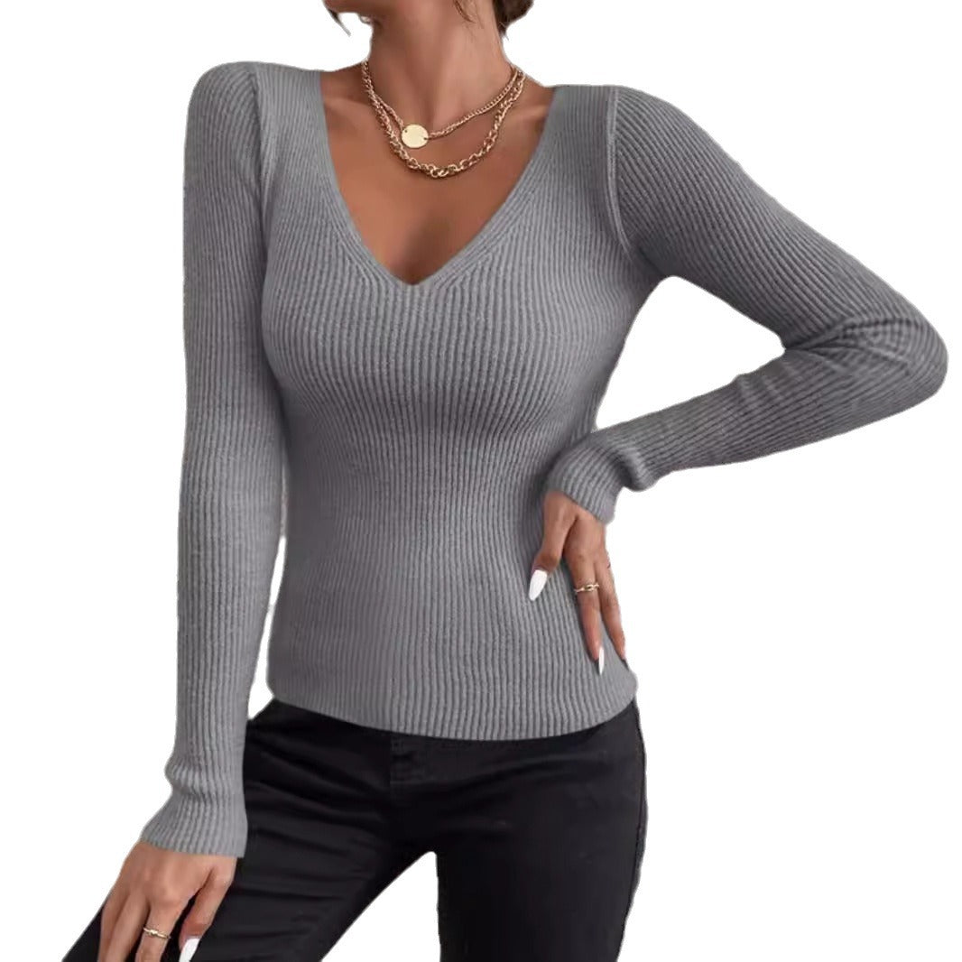 Foreign Trade Cross-border Europe And The United States Amazon Source Manufacturers Two-piece V-neck Long Sleeve Pullover Sweater Spring, Autumn And Winter