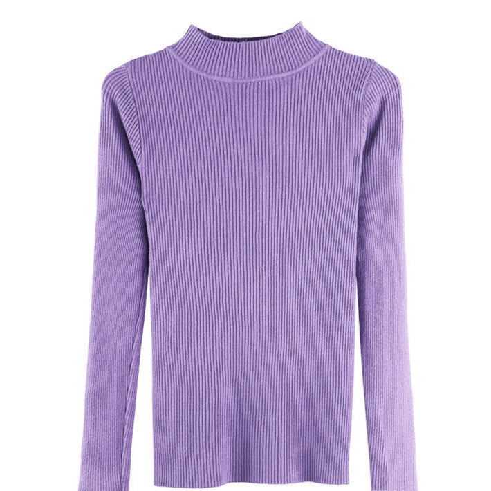 Manufacturer Wholesale Half Turtleneck Bottoming Sweater Women's Autumn And Winter Long-Sleeved Slim Fit Versatile Western Style Sweater Top