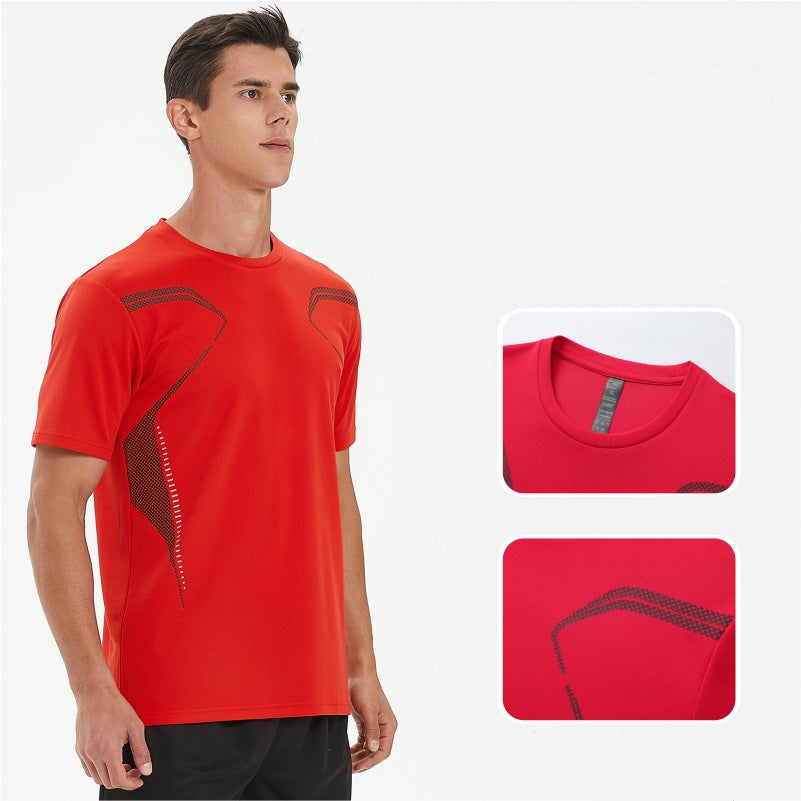 Sportswear Suit Men's Running Clothes Short-sleeved Ice Silk Summer Quick-drying Clothes Fitness Clothes Loose Breathable T-shirt Shorts