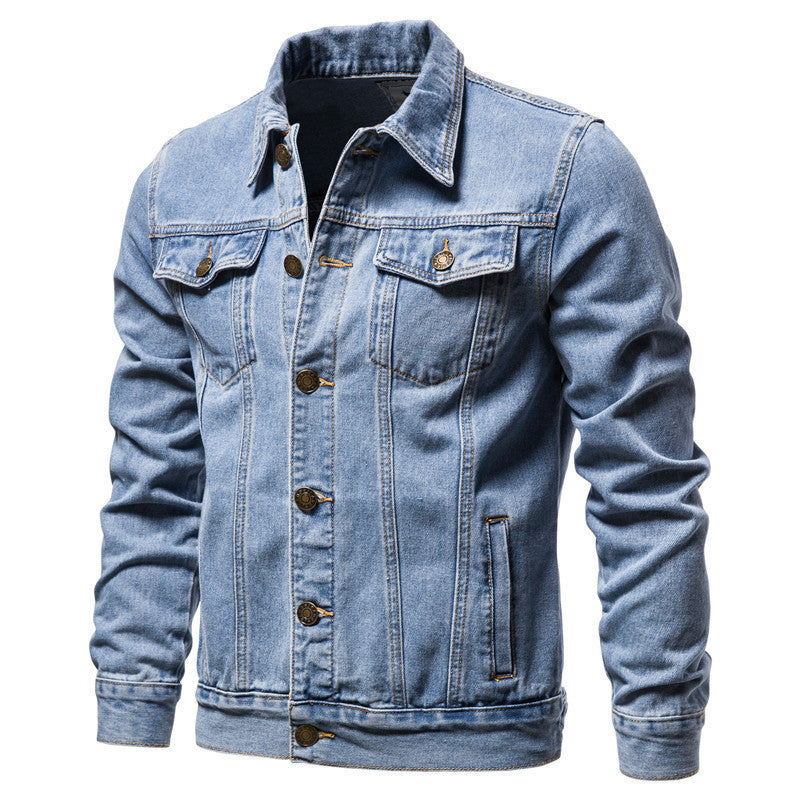 2024 New Spring Autumn Winter Men's Denim Shirt Jacket Japanese Casual Youth Popular Workwear Denim Jacket Men's Wear