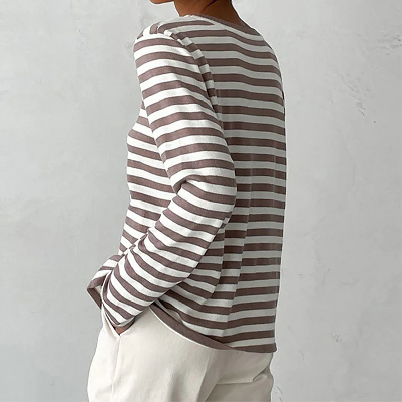 Celeste Striped Long-Sleeve Top