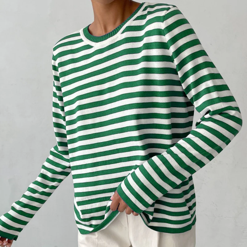 Celeste Striped Long-Sleeve Top