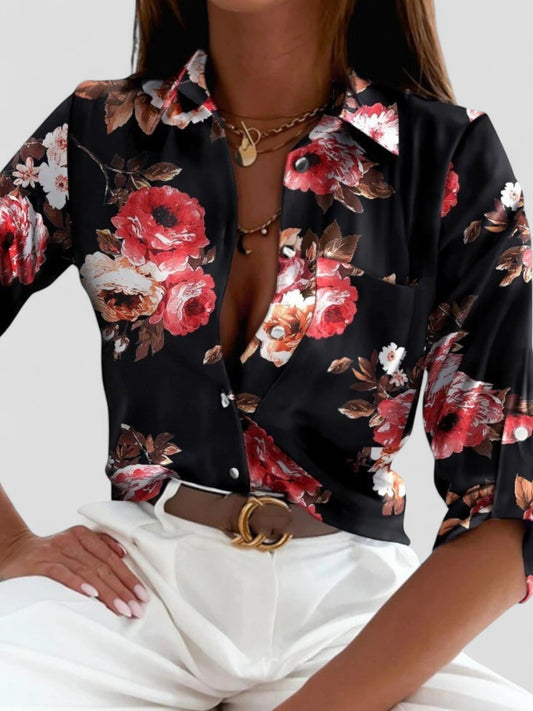 Lyra Printed Long-Sleeve Blouse