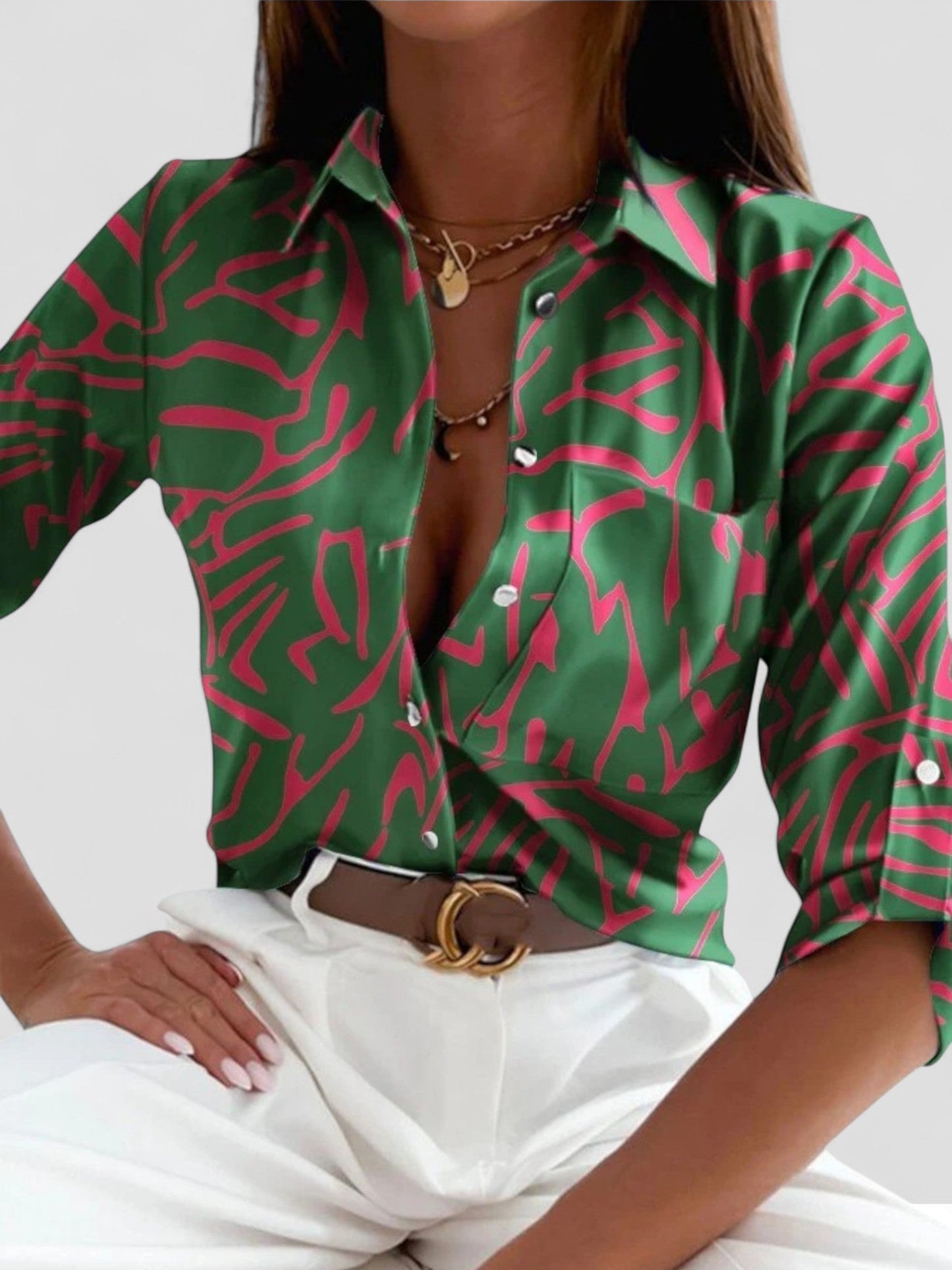 Lyra Printed Long-Sleeve Blouse