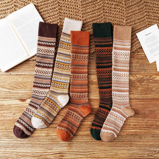 Autumn Knee-High Socks (5 pair bundle)