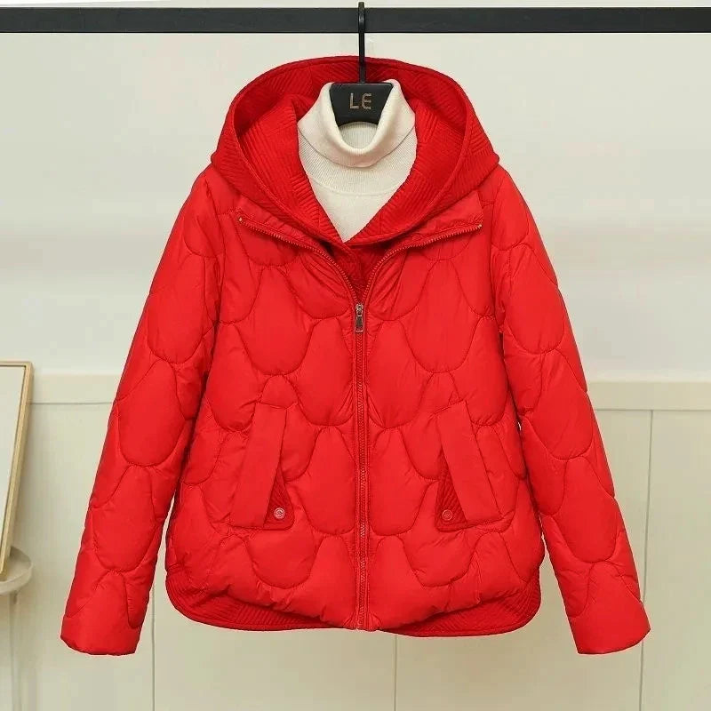 Drop Quilted Hooded Cotton Jacket