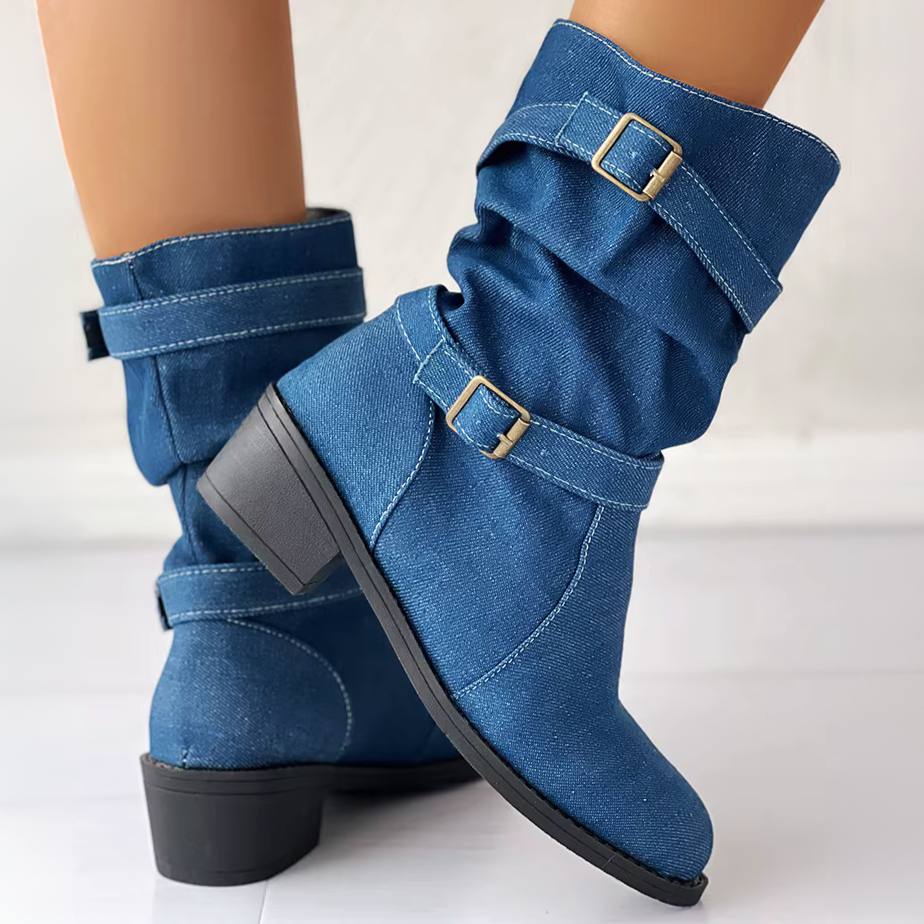 Nola Denim Mid-Calf Boot