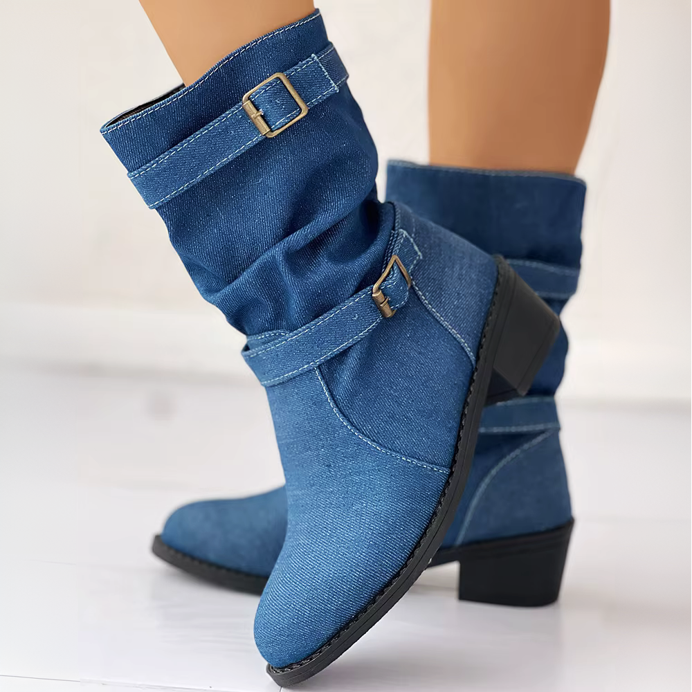 Nola Denim Mid-Calf Boot