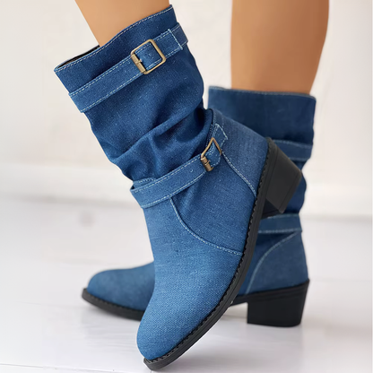 Nola Denim Mid-Calf Boot