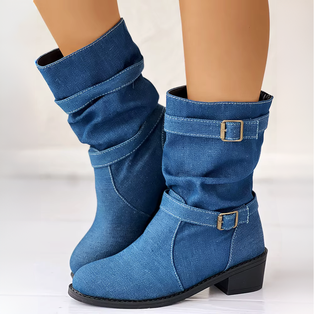 Nola Denim Mid-Calf Boot