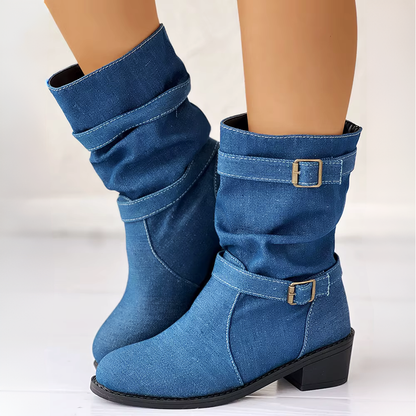 Nola Denim Mid-Calf Boot