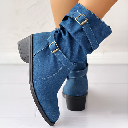 Nola Denim Mid-Calf Boot