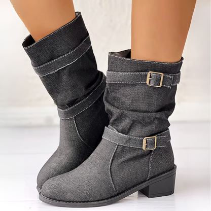 Nola Denim Mid-Calf Boot