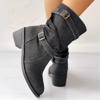 Nola Denim Mid-Calf Boot
