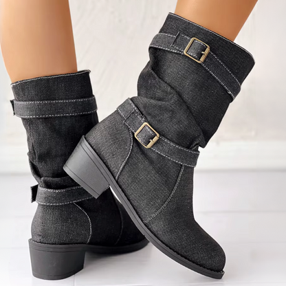 Nola Denim Mid-Calf Boot