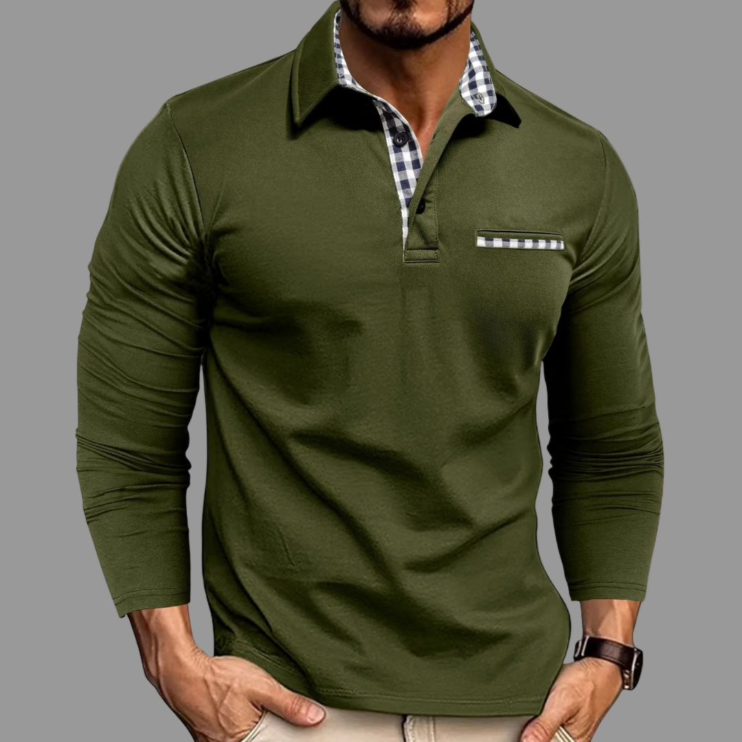 Calen Long-Sleeve Polo Shirt