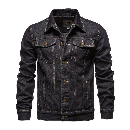 2024 New Spring Autumn Winter Men's Denim Shirt Jacket Japanese Casual Youth Popular Workwear Denim Jacket Men's Wear