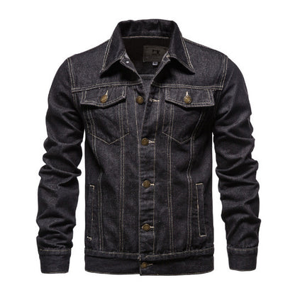 2024 New Spring Autumn Winter Men's Denim Shirt Jacket Japanese Casual Youth Popular Workwear Denim Jacket Men's Wear
