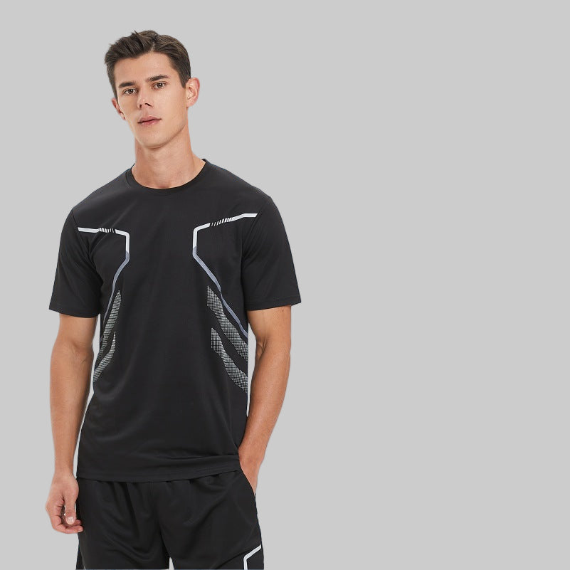 Sportswear Suit Men's Running Clothes Short-sleeved Ice Silk Summer Quick-drying Clothes Fitness Clothes Loose Breathable T-shirt Shorts