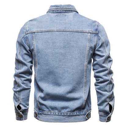 2024 New Spring Autumn Winter Men's Denim Shirt Jacket Japanese Casual Youth Popular Workwear Denim Jacket Men's Wear