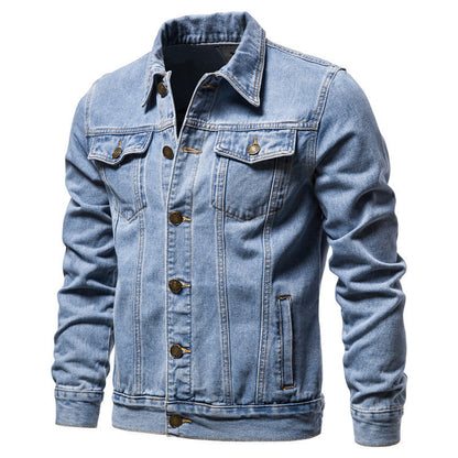 2024 New Spring Autumn Winter Men's Denim Shirt Jacket Japanese Casual Youth Popular Workwear Denim Jacket Men's Wear