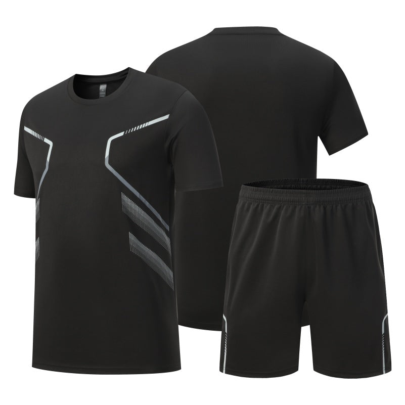 Sportswear Suit Men's Running Clothes Short-sleeved Ice Silk Summer Quick-drying Clothes Fitness Clothes Loose Breathable T-shirt Shorts