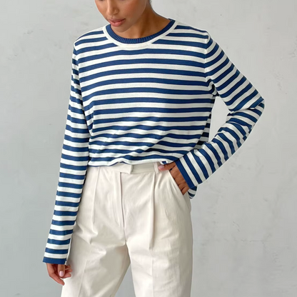Celeste Striped Long-Sleeve Top