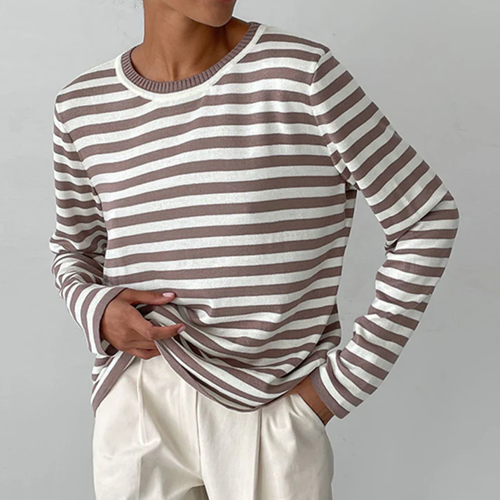 Celeste Striped Long-Sleeve Top