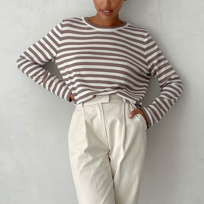 Celeste Striped Long-Sleeve Top