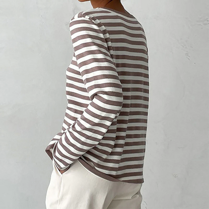 Celeste Striped Long-Sleeve Top