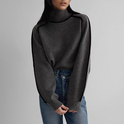 Elisa Soft-Knit Ribbed Neck Sweater